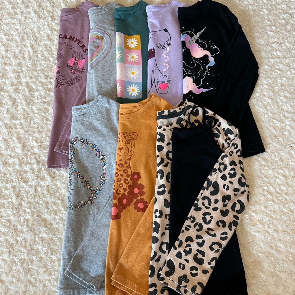 Cat & Jack long sleeve shirt bundle Size- qty 8 plus 1 tank